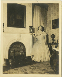 Woman Near Fireplace