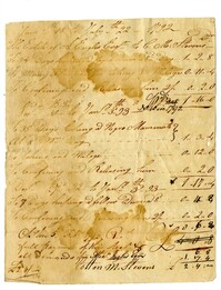 Medical Bill for the Treatment of Two Enslaved Persons from Dr. Cotton M. Stevens, 1792