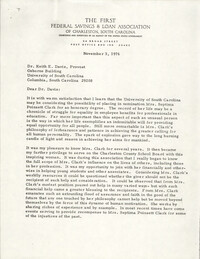 Letter from Howard F. Burky to Keith E. Davis, November 3, 1976