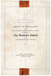 Service of Installation of Reverend Marius McKarl Nielsen