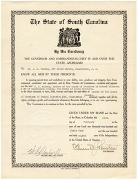 Document Certifying Rabbi Jacob S. Raisin's Appointment to the Board of Trustees for the Charleston County School District
