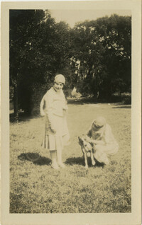 Two Women With Dog