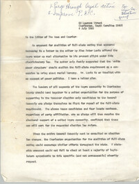 Letter from William A. Fitzhugh to the Editor of The News and Courier, July 4, 1968