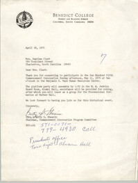 Letter from Betty S. Shearin to Septima P. Clark, April 30, 1975