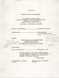 Agenda, Trident Forum for the Handicapped, August 11, 1978