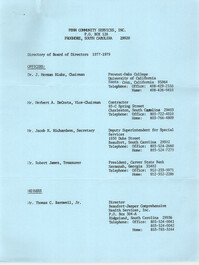 Directory of Board of Trustees, Penn Community Services, 1977-1979