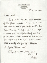 Letter from Alvin Frederick Anderson to Septima P. Clark, March 25, 1978