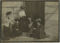 Women and Child on Steps