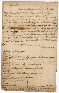 Letter with List from John Torrans to Alexander Rose