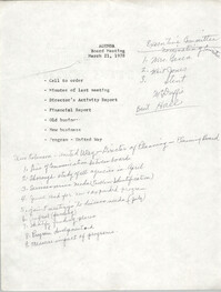 Agenda, Board Meeting, March 21, 1978