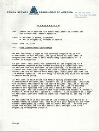 Memorandum from H. Barksdale Brown and W. Keith Daugherty to Executive Directors and Board Presidents of Accredited and Provisional Member Agencies, June 22, 1977