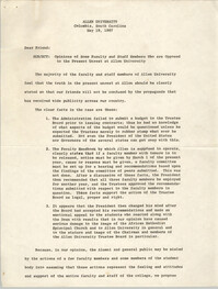 Letter from Allen University, May 19, 1967