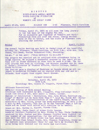 Minutes, South Carolina Federation of Women's and Girl's Clubs, April 27-29, 1973