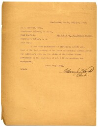 Letter from Town Clerk Edwin J. Blank to  United States Government, July 1, 1916