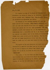 January 7, 1930 Meeting Minutes