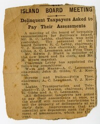 Newspaper Clipping Regarding Delinquent Tax Payers