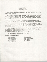 Minutes, Board Meeting, March 21, 1978