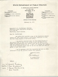 Letter from R. Archie Ellis to Honorable R. B. Scarborough, February 22, 1972