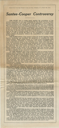 Santee-Cooper: Reprint of an Editorial from the Darlington, South Carolina, News and Press Entitled 