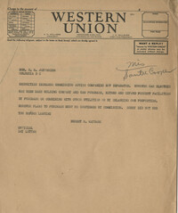 Santee-Cooper: Letter from Senator Burnet R. Maybank to Richard M. Jefferies (General Counsel of the South Carolina Public Service Authority), 1943
