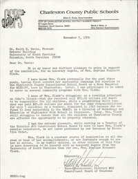 Letter from Montez O. Martin, Jr. to Keith E. Davis, November 3, 1976