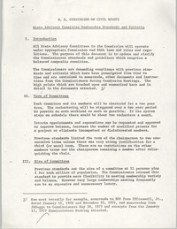 SAC Membership Standards and Criteria, United States Commission on Civil Rights, February 16, 1977