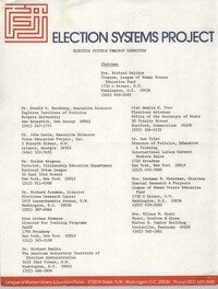 Election Systems Project Committee Directory Sheet and Sign-Up Sheet