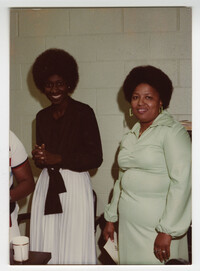 Mrs. Gethers and Mrs. Glass, Septima P. Clark Day Care Center Ceremony, May 19, 1978