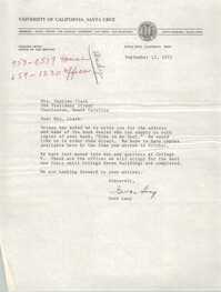Letter from Gwen Lacy to Septima P. Clark, September 12, 1972