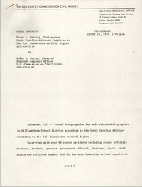 Press Release Statement, United States Commission on Civil Rights, August 25, 1976