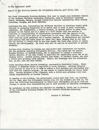 Letter from Bernice V. Robinson to The Highlander Staff, 1961