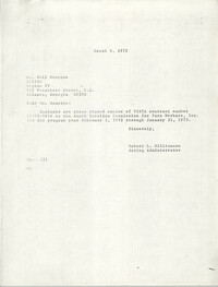 Letter from Robert L. Williamson to Nell Hampton, March 8, 1972