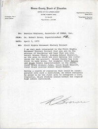 Letter from Robert Brown to Bernice Robinson, April 5, 1973