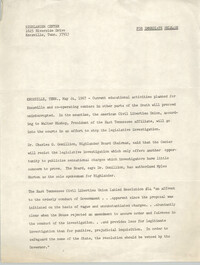 Press Release from Highlander Center, May 24, 1967