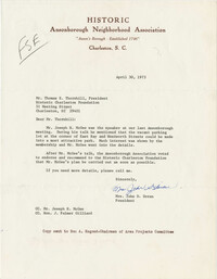 Letter from Mrs. John D. Doran to Thomas E. Thornhill