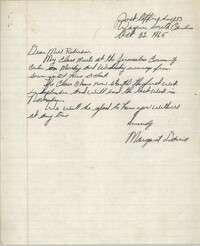 Letter from Margaret Davis to Bernice Robinson, October 22, 1965