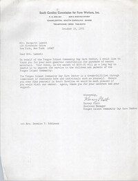 Letter from Karney Platt to Margaret Lamont, October 19, 1970