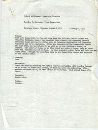 Memorandum from Bernice V. Robinson to Robert Williamson, January 4, 1971