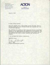 Letter from John S. Hurt to Action Region IV, June 27, 1971
