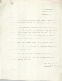 Letter from Howard McDonald to Bernice Robinson, June 28, 1971