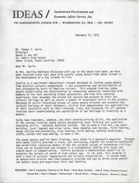 Letter from Ann Vick to Thomas C. Carlo, February 12, 1973