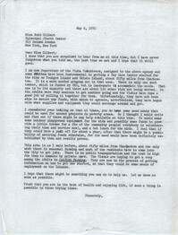 Letter from Bernice Robinson to Ruth Gilbert, May 6, 1970