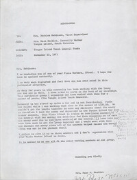 Letter from Rosa A. Nesbitt to Bernice Robinson, November 23, 1971