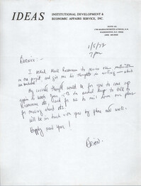 Letter from Brian Beun to Bernice Robinson, January 5, 1973