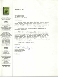 Letter from Beth A. Broadway to Bernice Robinson, January 20, 1987