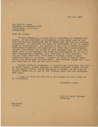 Letter from Mrs. S. Henry Edmunds to Mr. Alan B. Anson
