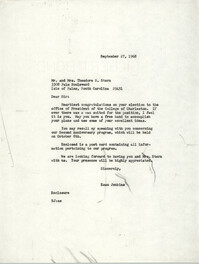 Letter from Esau Jenkins to Theodore S. Stern, September 27, 1968