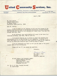 Letter from Mary L. Free to Esau Jenkins, June 4, 1969