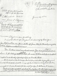 Letter from Esau Jenkins to Herbert U. Fielding and James E. Clyburn, June 12, 1972