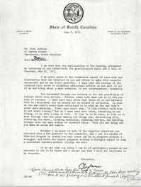 Letter from James E. Clyburn to Esau Jenkins, June 9, 1972